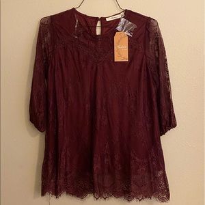 Women’s Andree by Unit Burgundy Blouse Medium